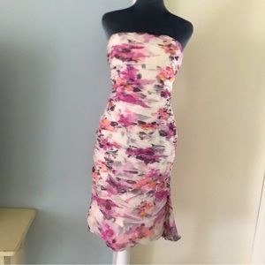 Shawn Ray Fons. Strapless dress 100% silk, fully lined top has boning in corset